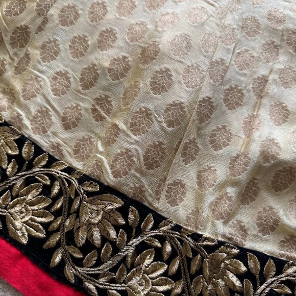 [NEW] Indian Pakistani Lehenga Choli Skirt Modern Black Gold Red XS/S - Picture 3 of 13